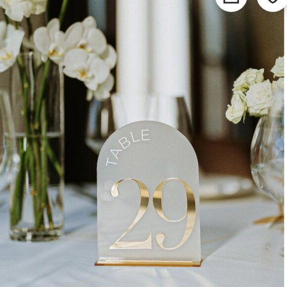 Gold and White Frosted Table Numbers - Picture 3 of 5